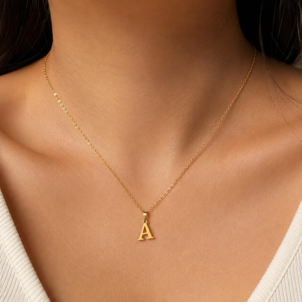 Name Initial Necklace A-Z 26 Letters Pendant 316L Stainless Steel 18k Gold Plated Jewellery Women Neck Choker Couple Gift