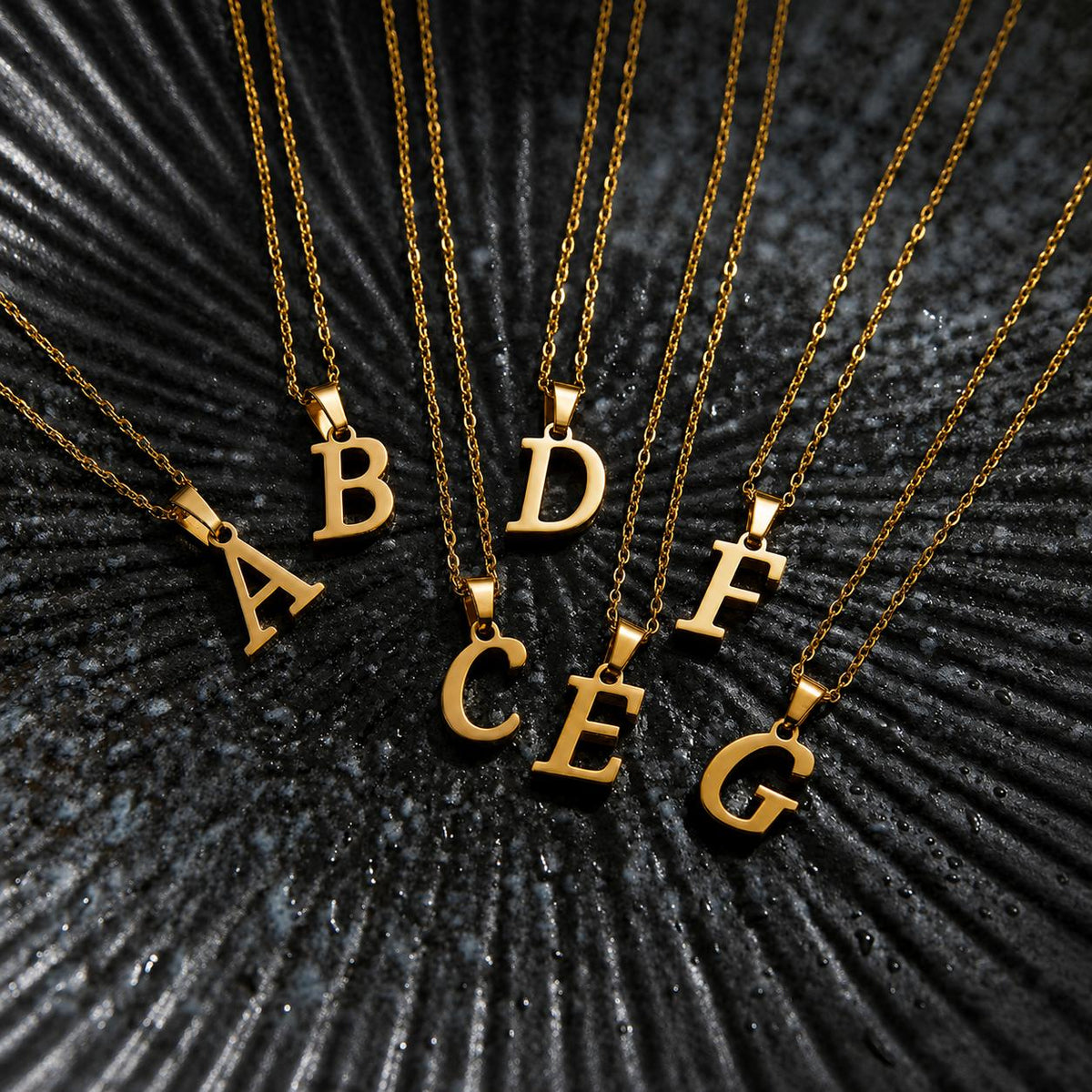 Name Initial Necklace A-Z 26 Letters Pendant 316L Stainless Steel 18k Gold Plated Jewellery Women Neck Choker Couple Gift