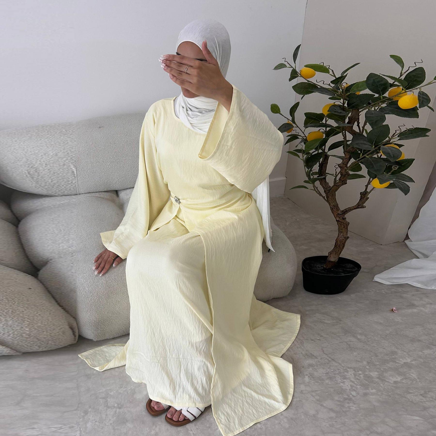 Soft Crepe Dress with Brooch