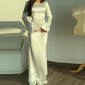 Elegant Flare Sleeve Maxi Dress – Modest Long Sleeve Floor Length Dress for Women