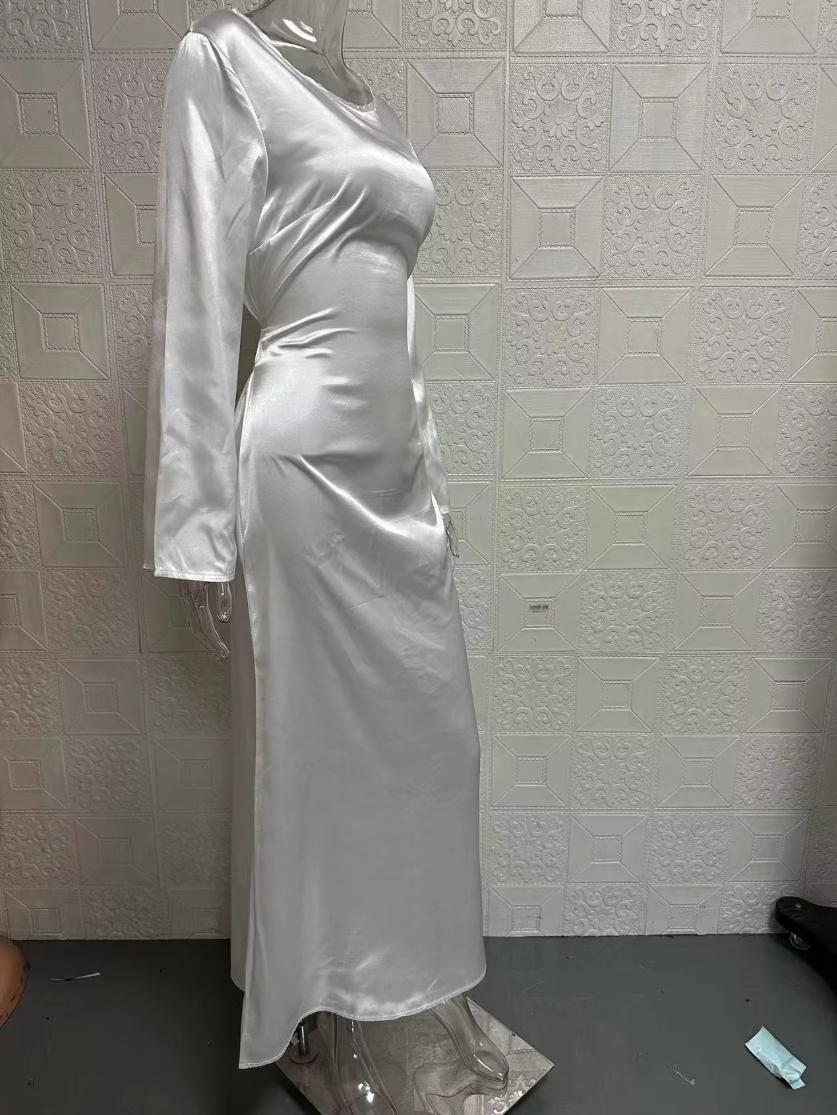 Elegant Flare Sleeve Maxi Dress – Modest Long Sleeve Floor Length Dress for Women