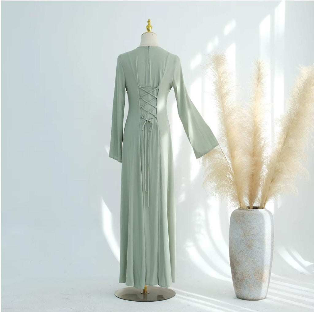 Premium Linen Abaya – Elegant Modest Long Sleeve Muslim Dress for Women, Lightweight Everyday & Occasion Wear