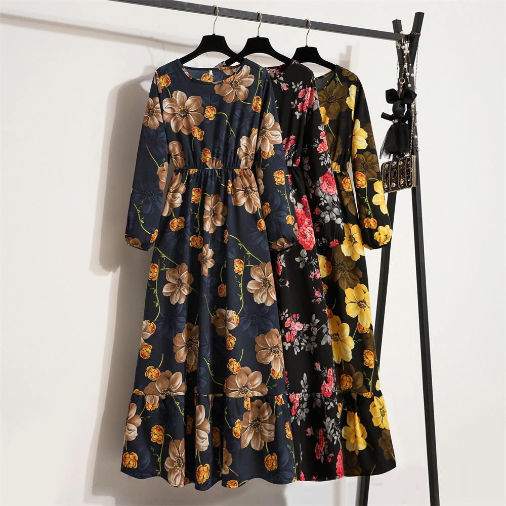 Floral Maxi Dress – Modest Long Sleeve Casual Summer Dress for Women, Floor Length Everyday & Occasion Wear