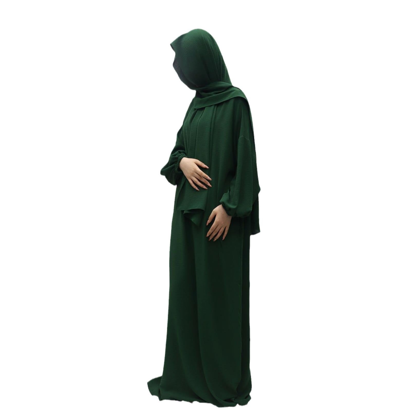 Flowing One Size Abaya – Modest Loose Fit Muslim Maxi Dress with Wide Sleeves for Women